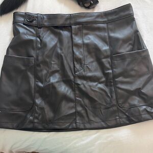 Black Leather Mini Skirt